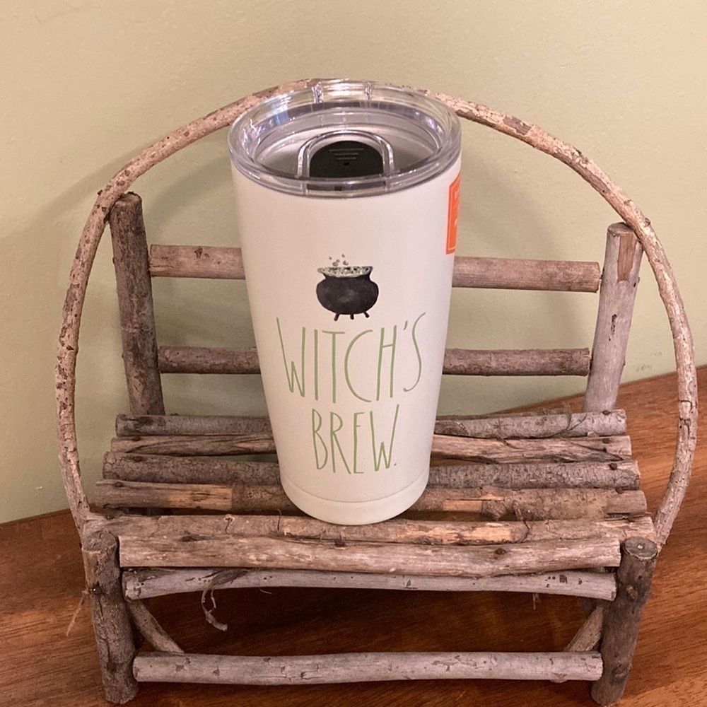 NEW! RAE DUNN "WITCH'S BREW" BLACK CAULDRON INSULATED HALLOWEEN TUMBLER